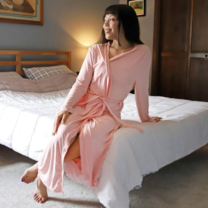 Women's Lightweight Long Bathrobe, Soft Kimono Robe for Summer