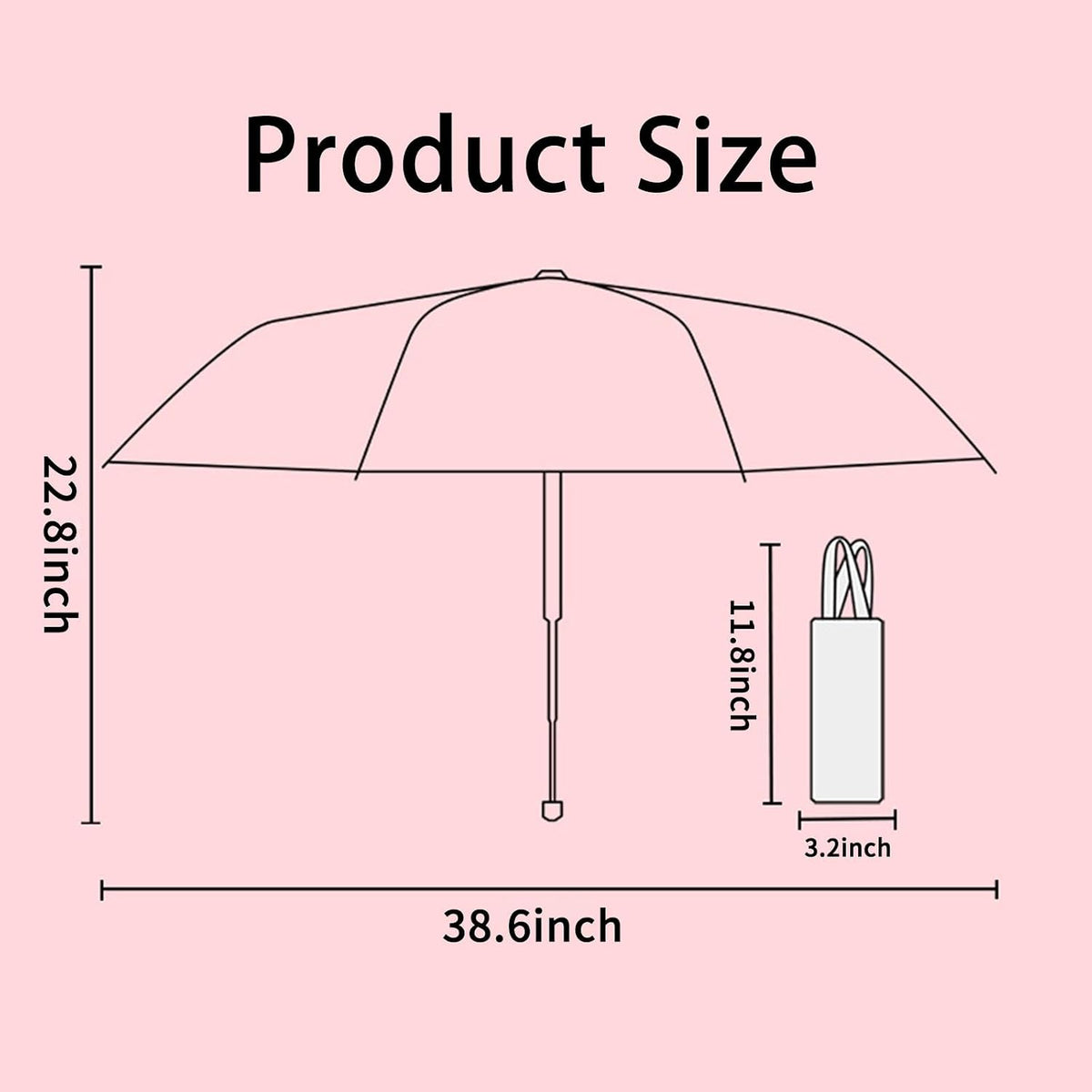 Automatic Windproof Travel Umbrella, Waterproof UV Protection Folding Umbrella, Cartoon Portable Compact Umbrella Easy Auto Open, for Girls and Women