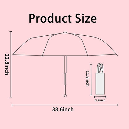 Automatic Windproof Travel Umbrella, Waterproof UV Protection Folding Umbrella, Cartoon Portable Compact Umbrella Easy Auto Open, for Girls and Women