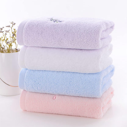 Hand Towel Set of 3 Embroidered Floral Pattern 100% Cotton Soft Absorbent Decorative Towel for Bathroom (Pink)