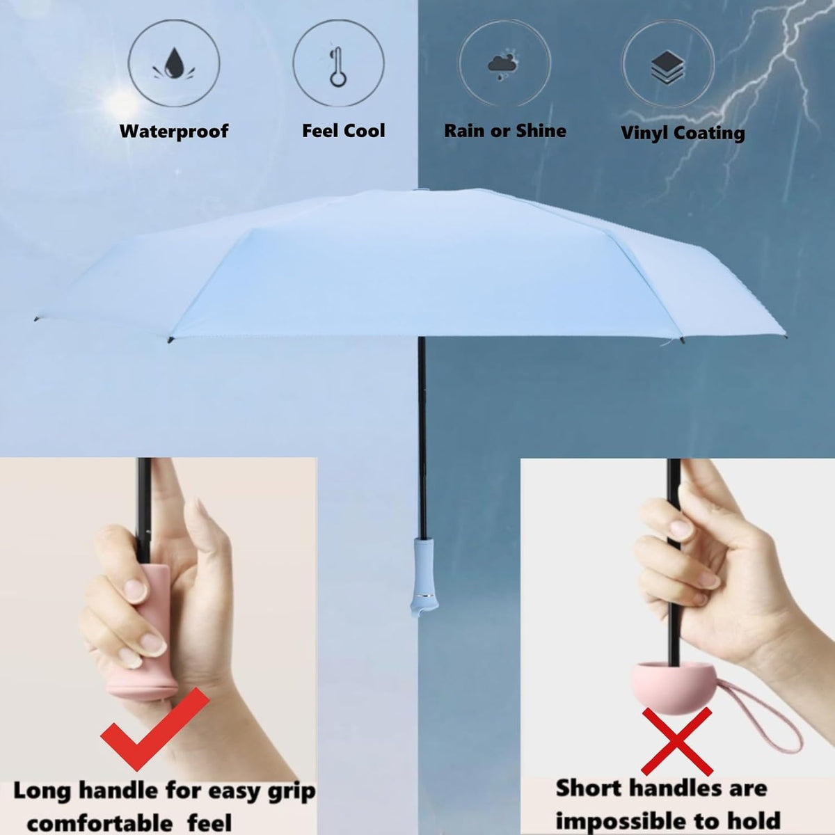 Mini Travel Umbrella Portable Compact Umbrellas for UV Sun & Rain Protection, Pocket Umbrella Lightweight Fits In Pocket, Bag for Men Women Boys Girls