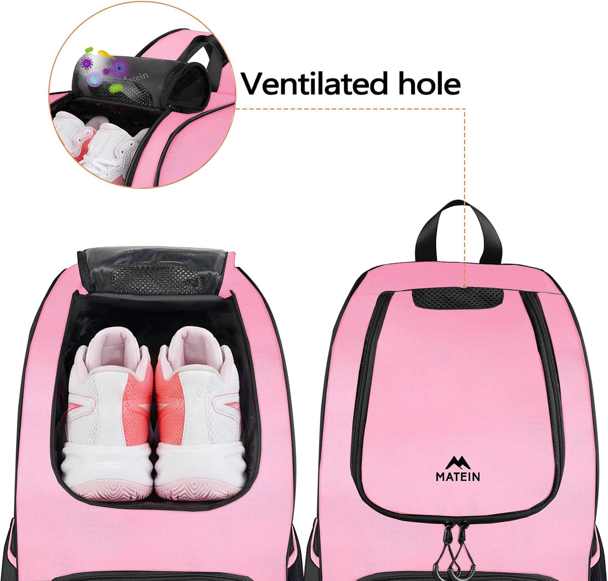 Basketball Bag, Sturdy Soccer Bag with Ball Holder, Shoe Compartment