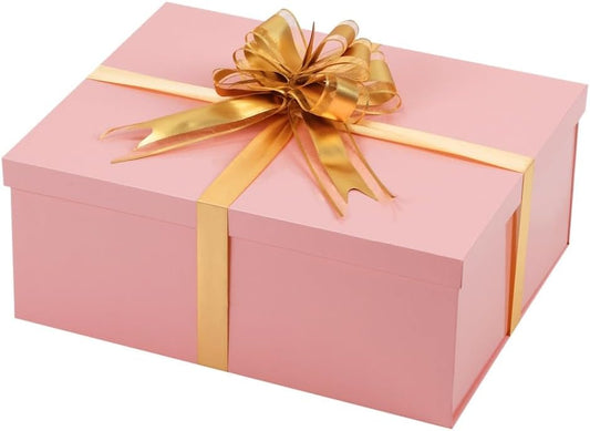 Pink Large Gift Box 1Pcs 15x12x6 inch,luxury Gift Box with Lid for Birthday Christmas Valentine's Day Mother's Day (Includes Pull Bows,Card,Envelope,Filler)