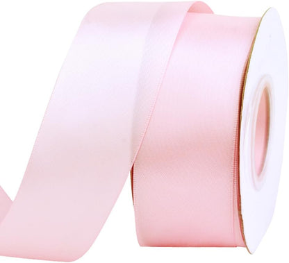 Light Pink Double Faced Satin Ribbon, 1-1/2 Inch Continuous 25 Yards