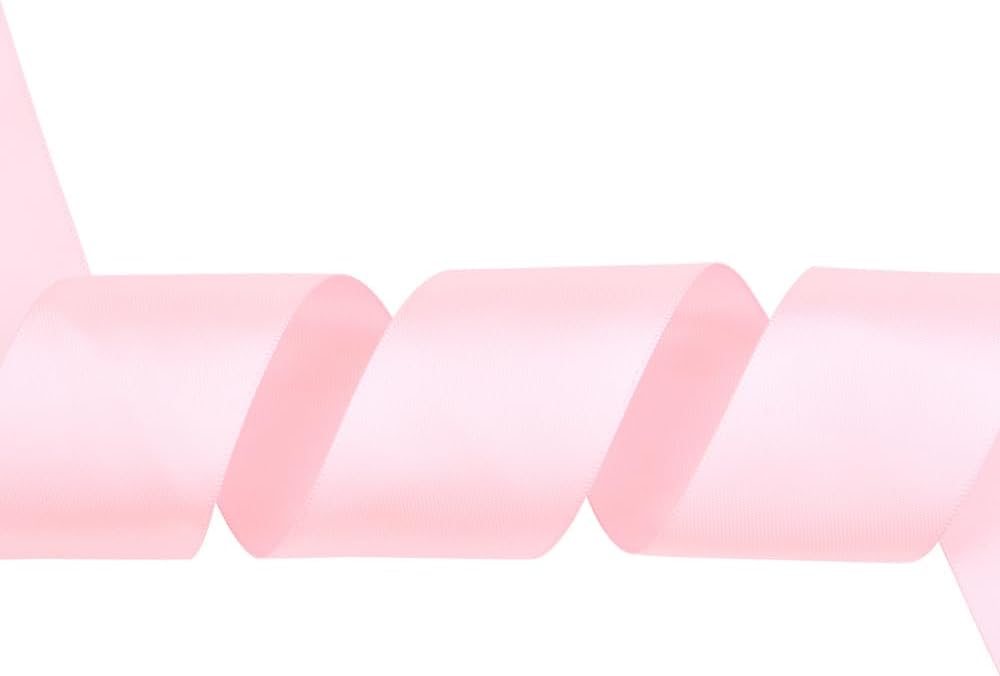Light Pink Double Faced Satin Ribbon, 1-1/2 Inch Continuous 25 Yards