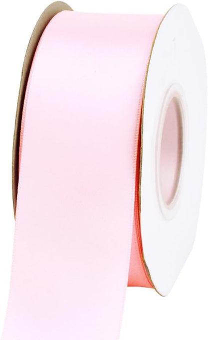 Light Pink Double Faced Satin Ribbon, 1-1/2 Inch Continuous 25 Yards