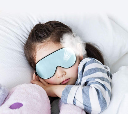 Super Soft Silk Sleep Mask for Kids with Adjustable Strap-Silk Eye Mask for Sleeping Blocking Lights (Blue & Pink)