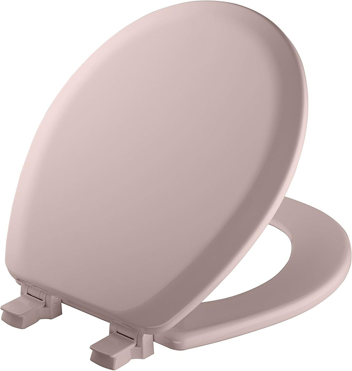 Mayfair Cameron Pink Toilet Seat, Non Slip Heavy Duty Wood, Easy Clean, Made in USA, Round