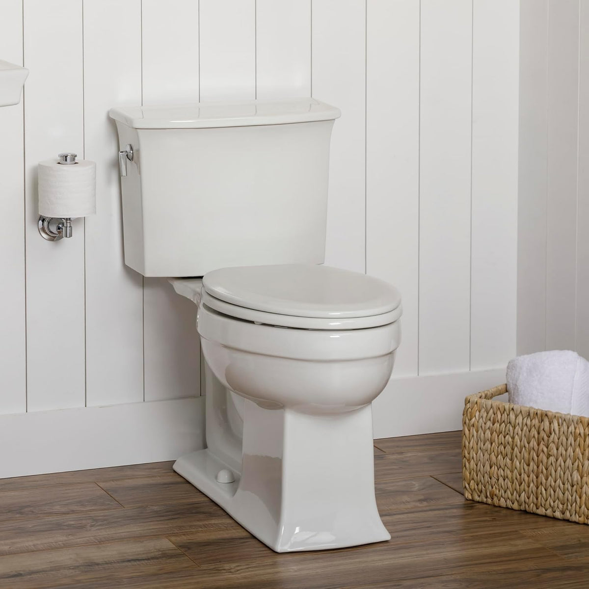 Mayfair Cameron Pink Toilet Seat, Non Slip Heavy Duty Wood, Easy Clean, Made in USA, Round