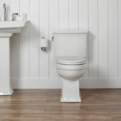 Mayfair Cameron Pink Toilet Seat, Non Slip Heavy Duty Wood, Easy Clean, Made in USA, Round