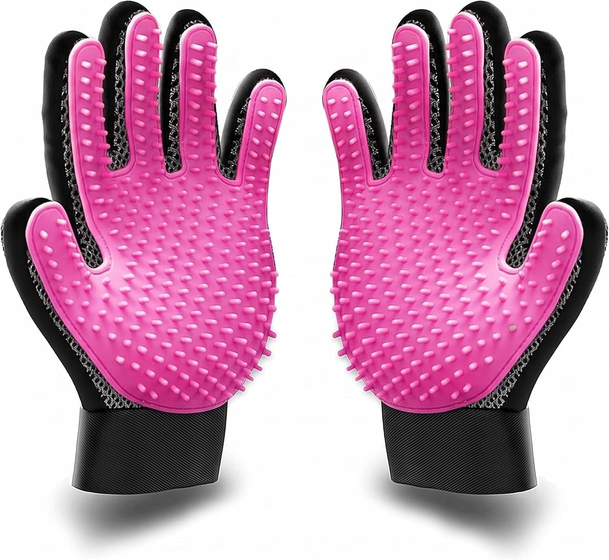 Pet Dog Cat Grooming Glove with 261Tips,Gentle Deshedding Brush Glove,Efficient Pet Hair Remover Mitt,Massage Tool with Enhanced Five Finger Design,for Dog,Cat,Rabbit,Horse with Long/Short Fur