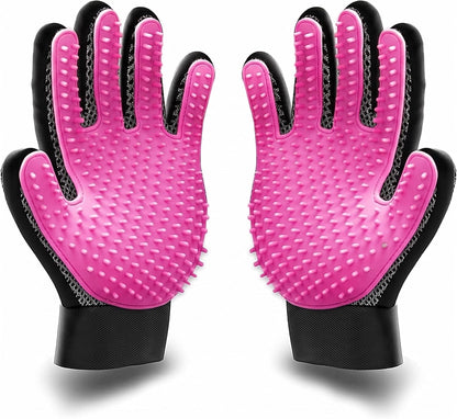 Pet Dog Cat Grooming Glove with 261Tips,Gentle Deshedding Brush Glove,Efficient Pet Hair Remover Mitt,Massage Tool with Enhanced Five Finger Design,for Dog,Cat,Rabbit,Horse with Long/Short Fur