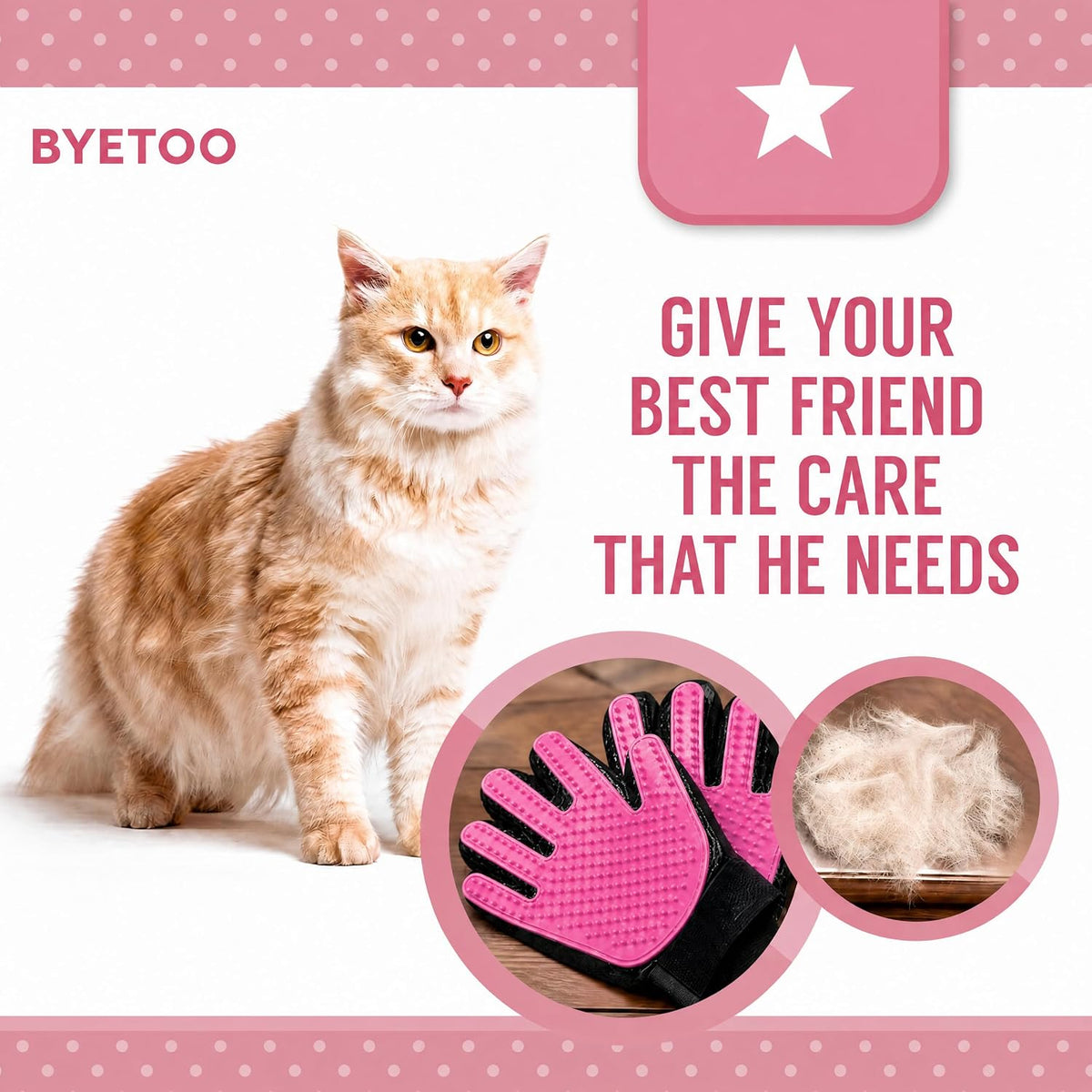 Pet Dog Cat Grooming Glove with 261Tips,Gentle Deshedding Brush Glove,Efficient Pet Hair Remover Mitt,Massage Tool with Enhanced Five Finger Design,for Dog,Cat,Rabbit,Horse with Long/Short Fur