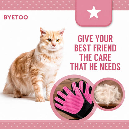 Pet Dog Cat Grooming Glove with 261Tips,Gentle Deshedding Brush Glove,Efficient Pet Hair Remover Mitt,Massage Tool with Enhanced Five Finger Design,for Dog,Cat,Rabbit,Horse with Long/Short Fur