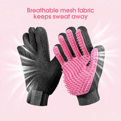 Pet Dog Cat Grooming Glove with 261Tips,Gentle Deshedding Brush Glove,Efficient Pet Hair Remover Mitt,Massage Tool with Enhanced Five Finger Design,for Dog,Cat,Rabbit,Horse with Long/Short Fur