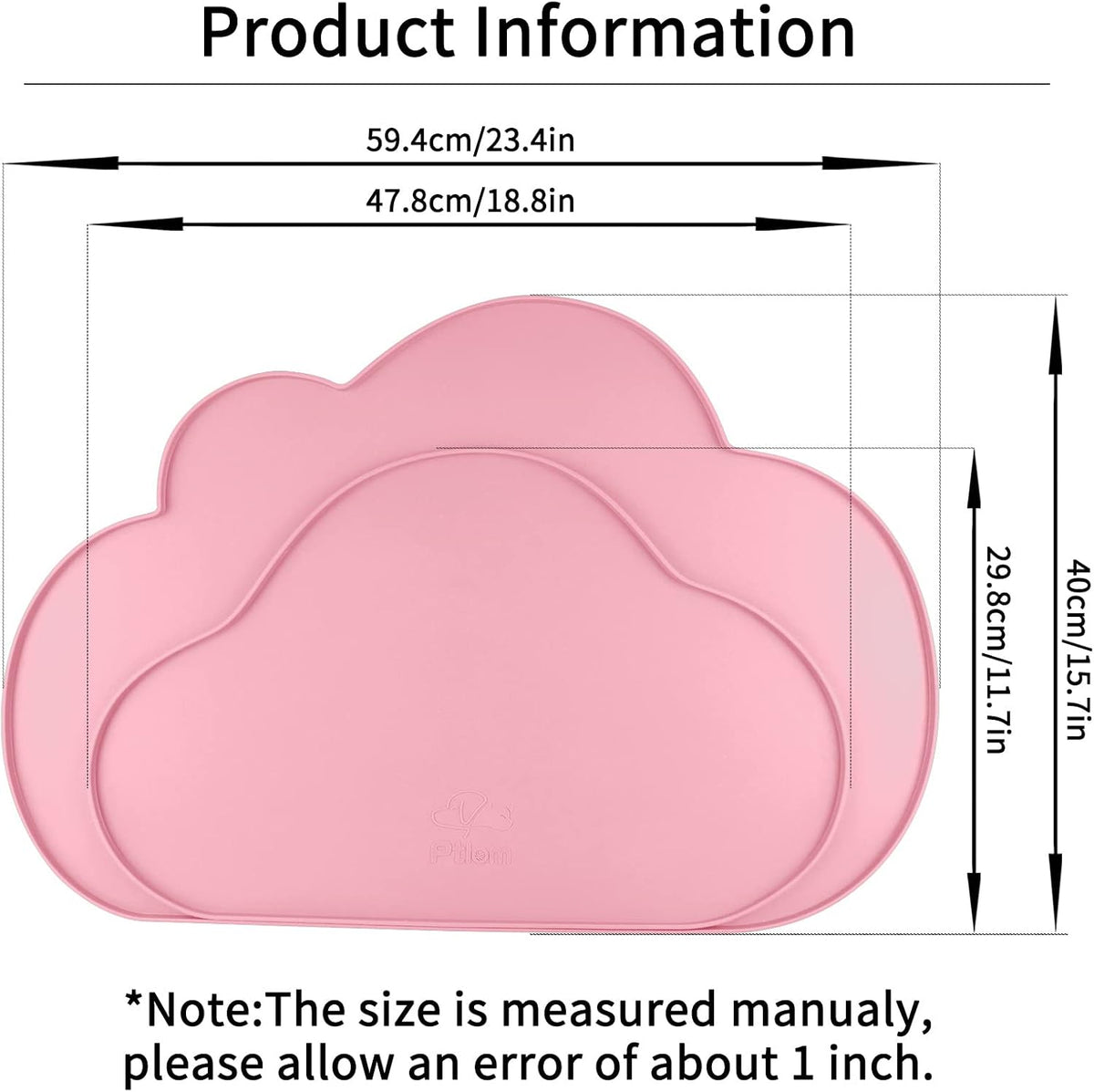 Silicone Pet Placemat for Dogs and Cats, Non-Slip Waterproof Dog Feeding Bowl Mats for Food and Water, Small Medium Large Pet Puppy Tray Mat Prevent Residues from Spilling onto The Floor, Pink