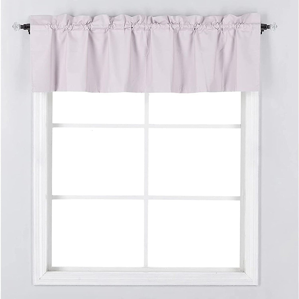 Thermal Insulated 100% Blackout Rod Pocket Top Window Curtain Valance (52" Wide x 18" Long, Light Pink)
