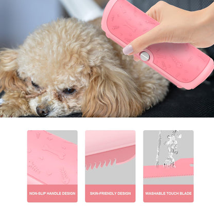 Dog and Cat Deshedding Brush for Short Hair Pets, Pink | Metal shedding blade for loose fur, short to medium coats and daily grooming