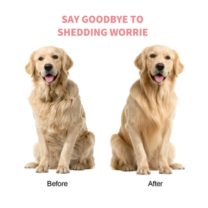 Dog and Cat Deshedding Brush for Short Hair Pets, Pink | Metal shedding blade for loose fur, short to medium coats and daily grooming