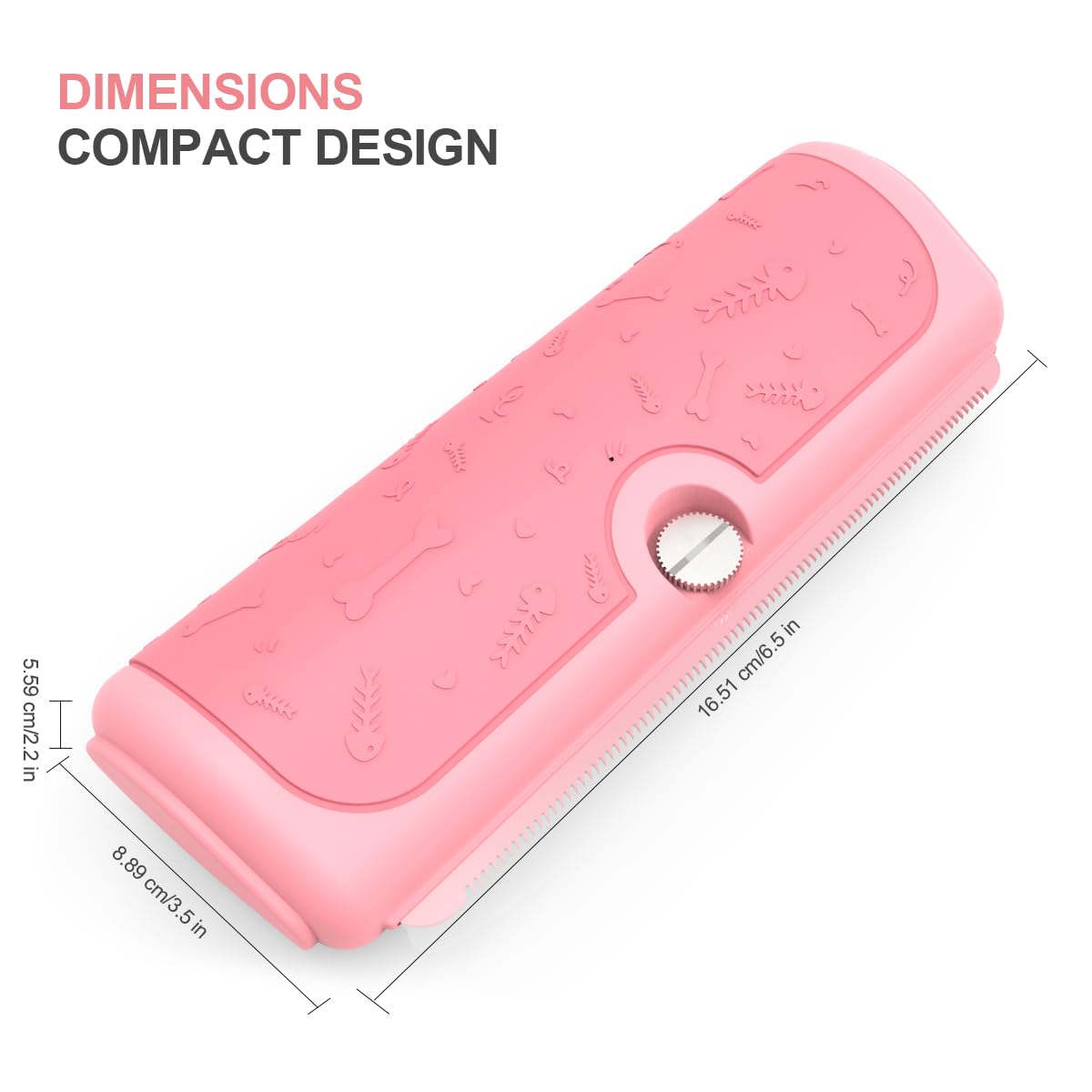 Dog and Cat Deshedding Brush for Short Hair Pets, Pink | Metal shedding blade for loose fur, short to medium coats and daily grooming