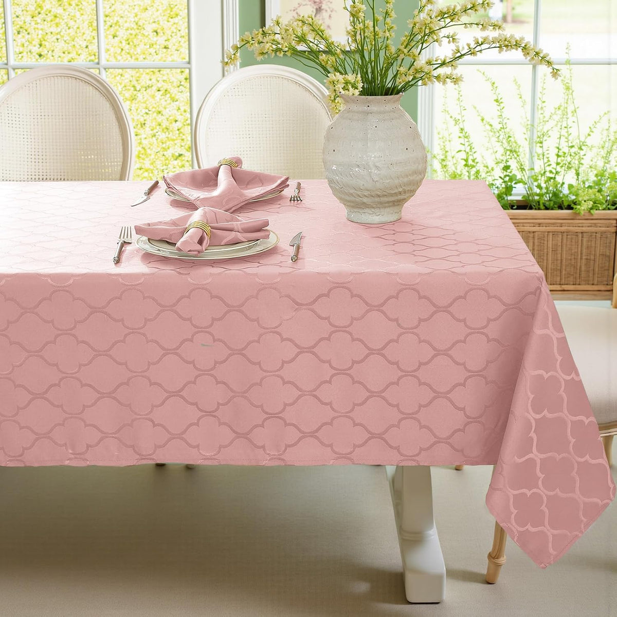 Tablecloth Rectangle, Jacquard, 60" x 120", Pink