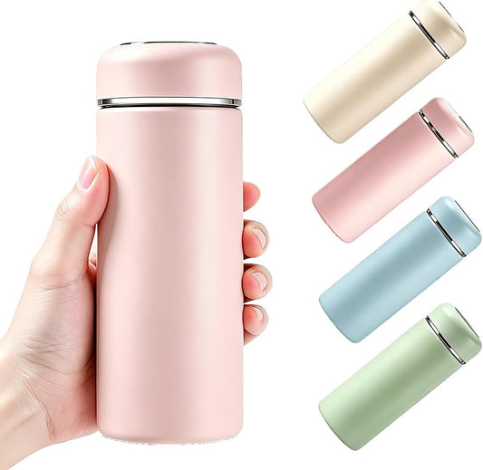 11oz Small Insulated Water Bottle, Leakproof Pocket Size for Travel, Pink