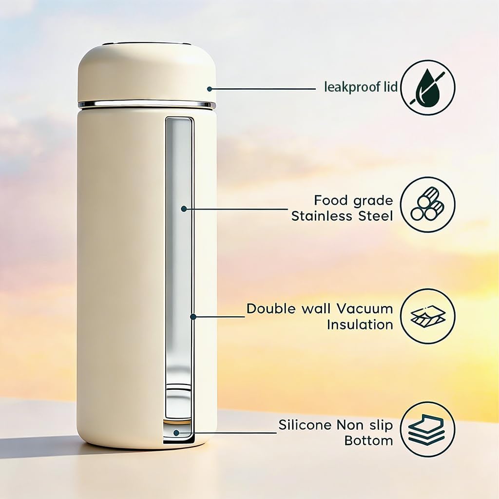 11oz Small Insulated Water Bottle, Leakproof Pocket Size for Travel, Pink