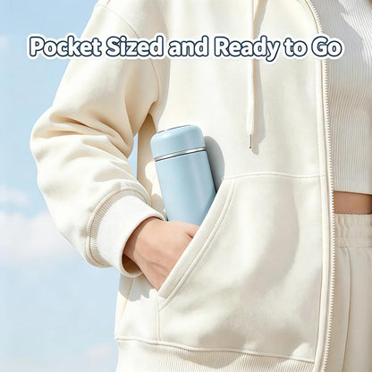 11oz Small Insulated Water Bottle, Leakproof Pocket Size for Travel, Pink