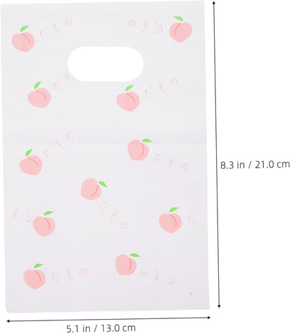 100pcs Daisy Candy Treat Bags Plastic Goodie Bags for Birthday Party Favors for Wrapping Snacks and Sweets Peach Pattern