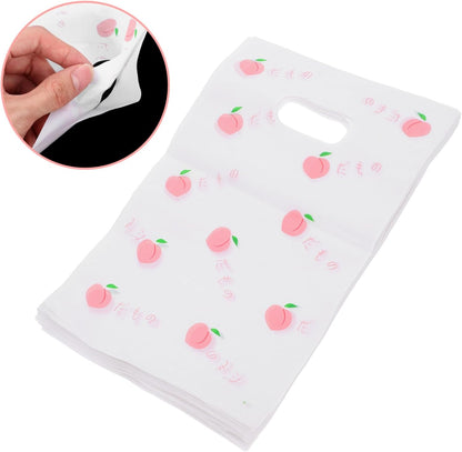 100pcs Daisy Candy Treat Bags Plastic Goodie Bags for Birthday Party Favors for Wrapping Snacks and Sweets Peach Pattern