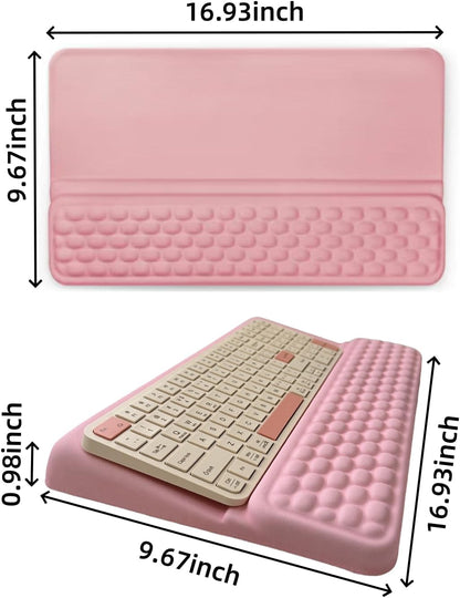 Ergonomic Keyboard Stand with Wrist Rest - Adjustable Tilt Keyboard Riser and Palm Support Pad, Non-Slip Desktop Computer Stand for Office Home Gift (Pink)
