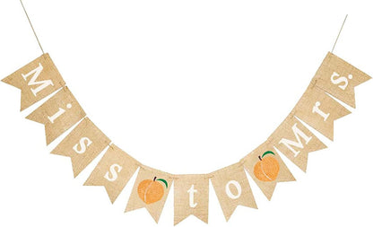 Miss to Mrs Peach Banner for Bridal Shower or Bachelorette Party Decoration
