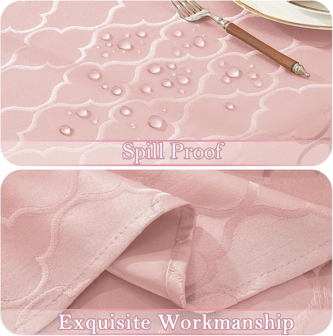Tablecloth Rectangle, Jacquard, 52" x 70", Pink