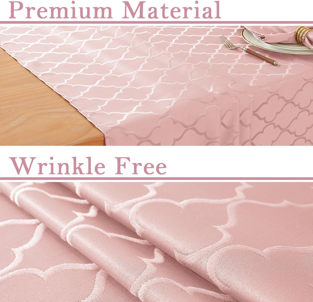 Tablecloth Rectangle, Jacquard, 52" x 70", Pink