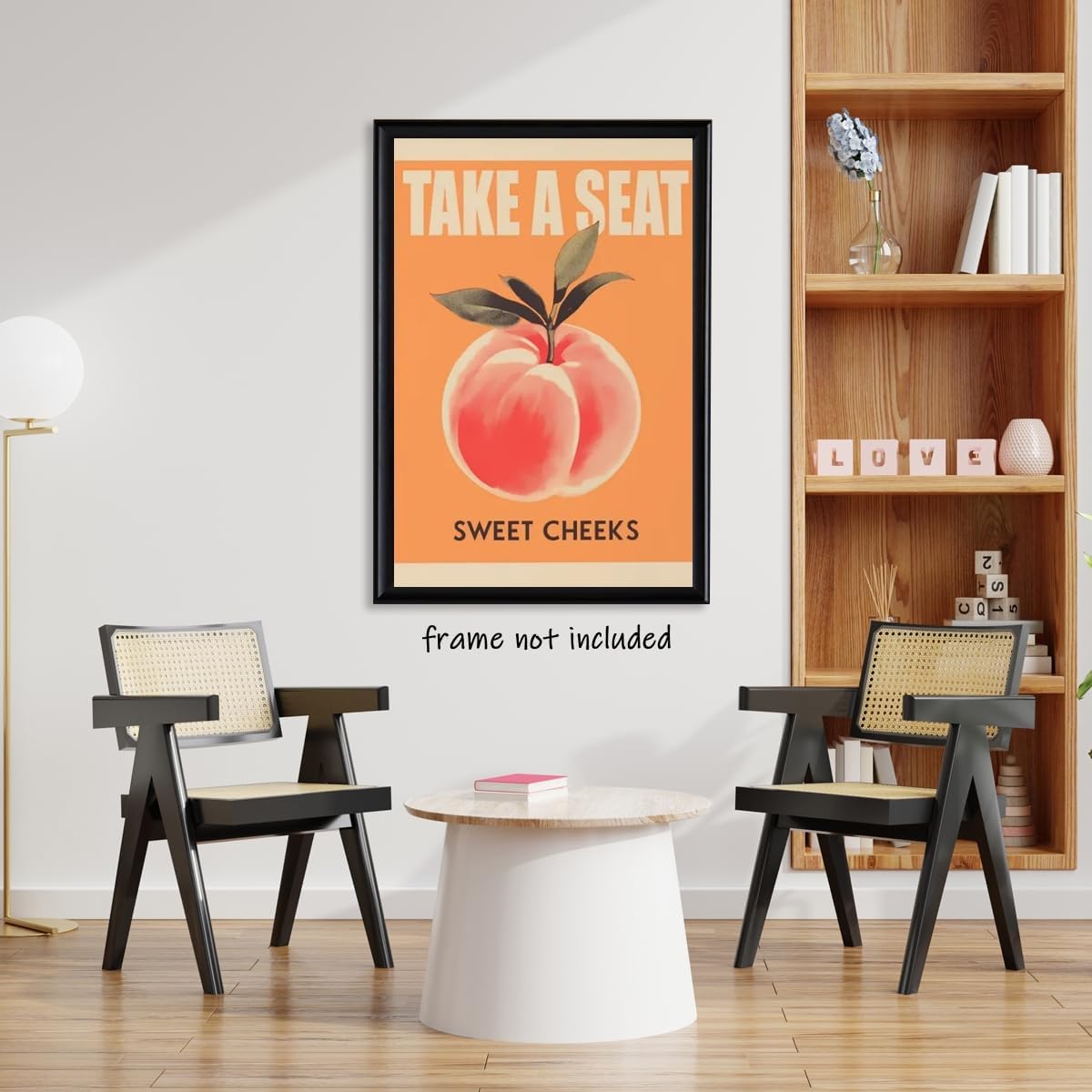 Funny Bathroom Decor Retro yellow Take a Seat Sweet Cheeks Poster Funny pink Peach Nice Bum Wall Art Print for Toilet Room Restroom Rustic Aesthetic Bathroom decor Unframed12x16inch