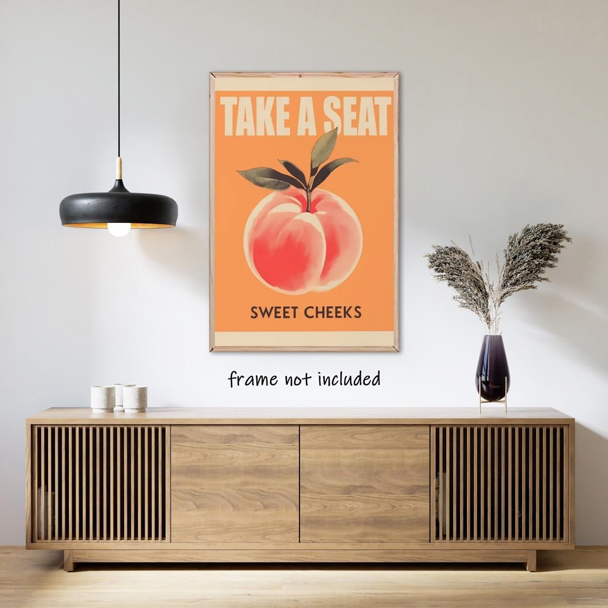 Funny Bathroom Decor Retro yellow Take a Seat Sweet Cheeks Poster Funny pink Peach Nice Bum Wall Art Print for Toilet Room Restroom Rustic Aesthetic Bathroom decor Unframed12x16inch