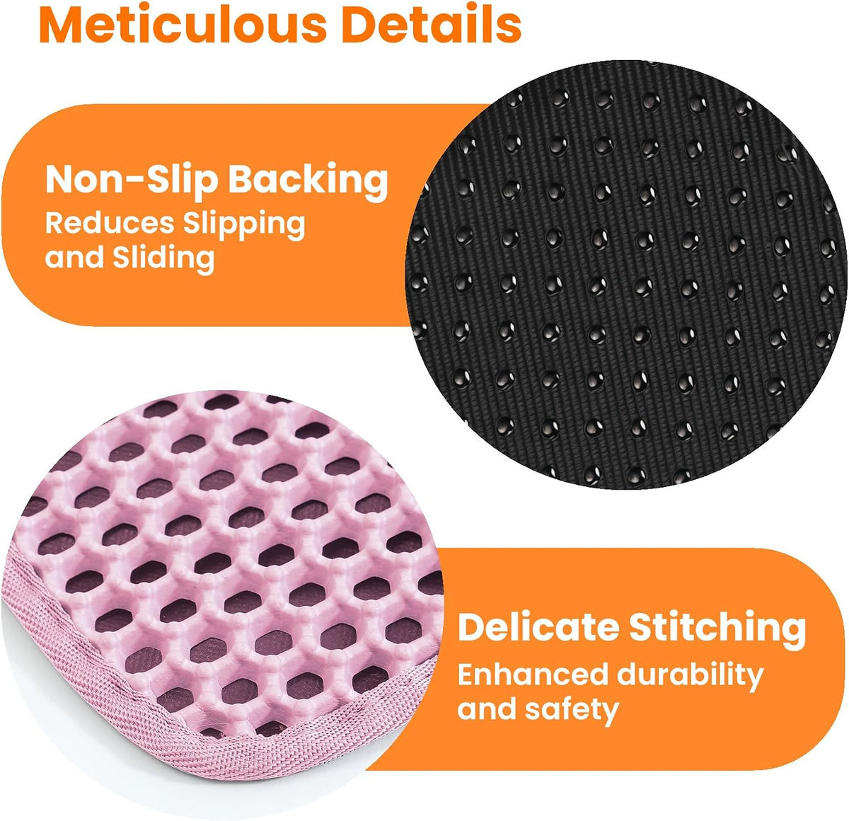 Extra Large Cat Litter Mat, Double Layer Honeycomb Design, Pink