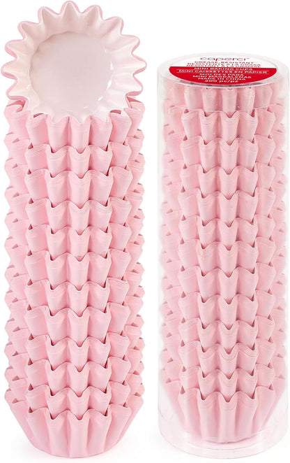 Heavy Duty Pink Mini Cupcake Liners Small Muffin Baking Cups 200pcs