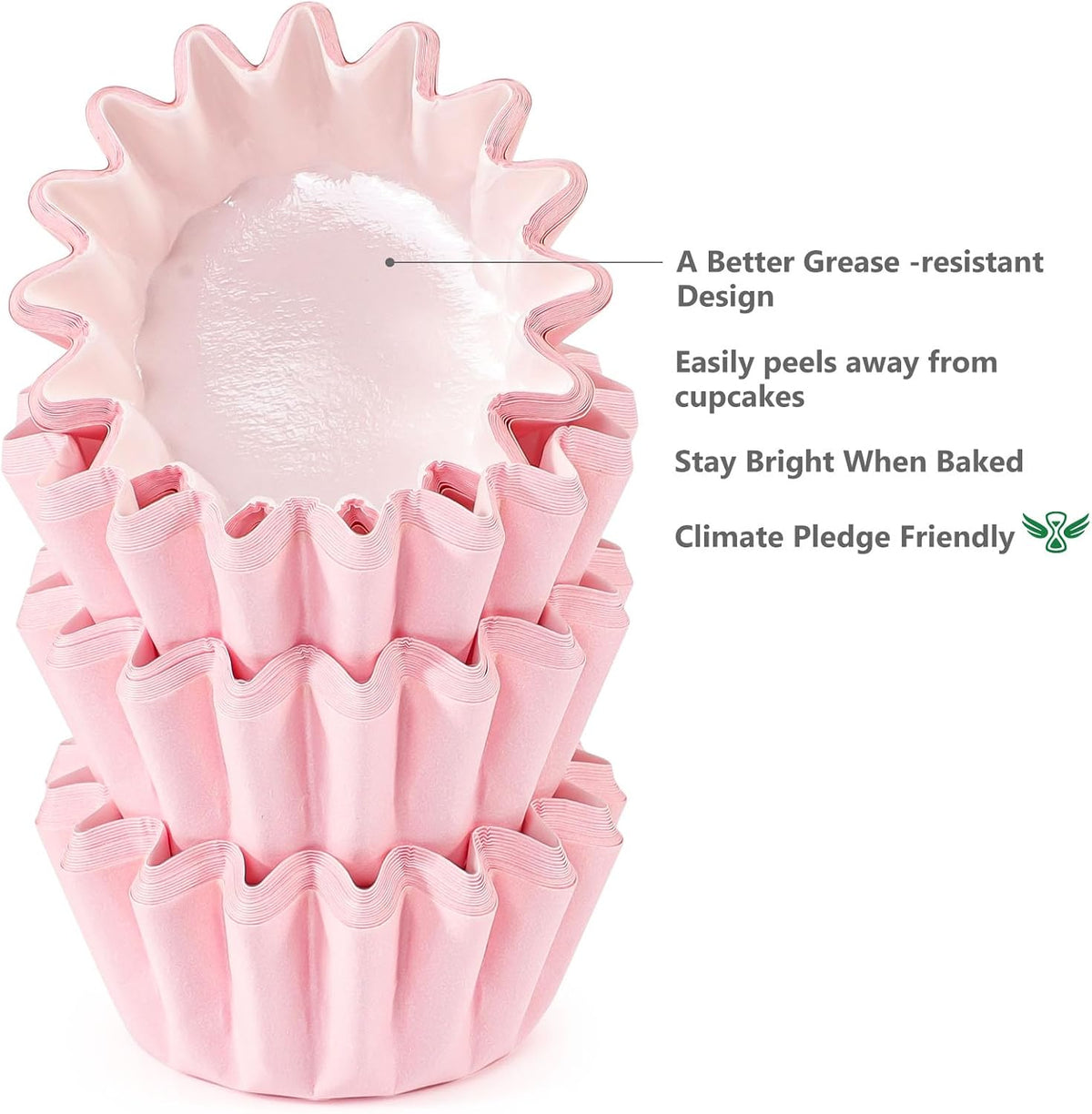 Heavy Duty Pink Mini Cupcake Liners Small Muffin Baking Cups 200pcs