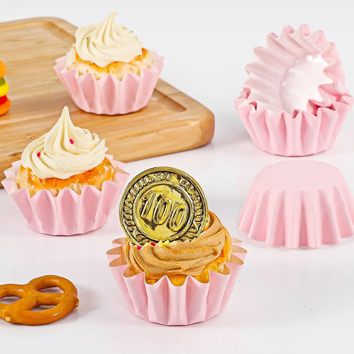Heavy Duty Pink Mini Cupcake Liners Small Muffin Baking Cups 200pcs