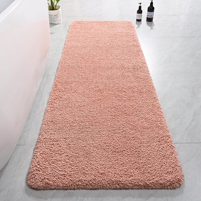 AROGAN Luxury Long Bathroom Runner Rug, Non Slip Bath Mat, 24x72 Inch Pink