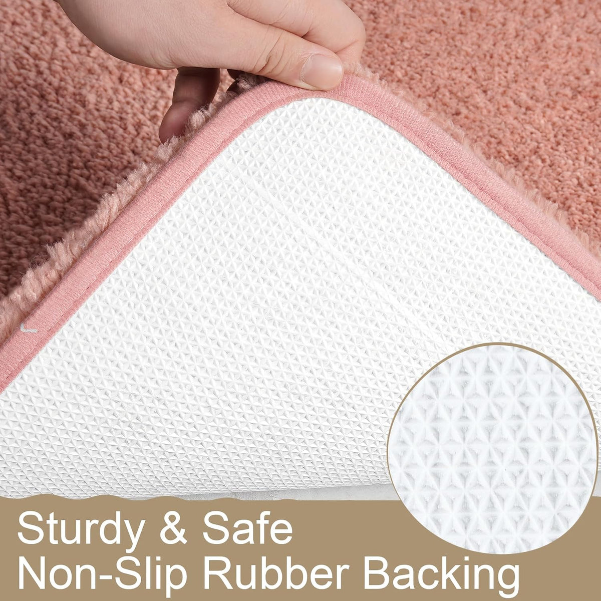 AROGAN Luxury Long Bathroom Runner Rug, Non Slip Bath Mat, 24x72 Inch Pink