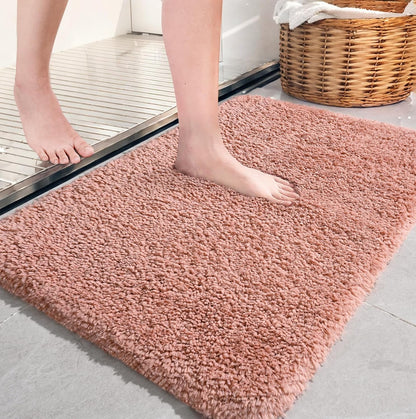 AROGAN Luxury Long Bathroom Runner Rug, Non Slip Bath Mat, 24x72 Inch Pink