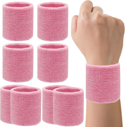 8 Pack Wrist Sweatbands Tennis Wrist Bands Absorbent Sweat Band for Men and Women, Breathable Cotton Sweatbands for Working Out, Football, Basketball, Running Athletic Sports