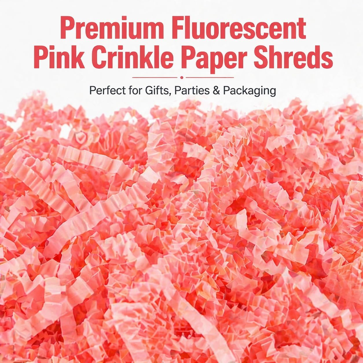 Colar Pink Crinkle Cut Paper Shred Filler, 5oz Decorative Gift Basket Filler, Cushioning Packing Material for Gift Boxes, Bags, DIY Crafts, Party Supplies & Shipping Protection