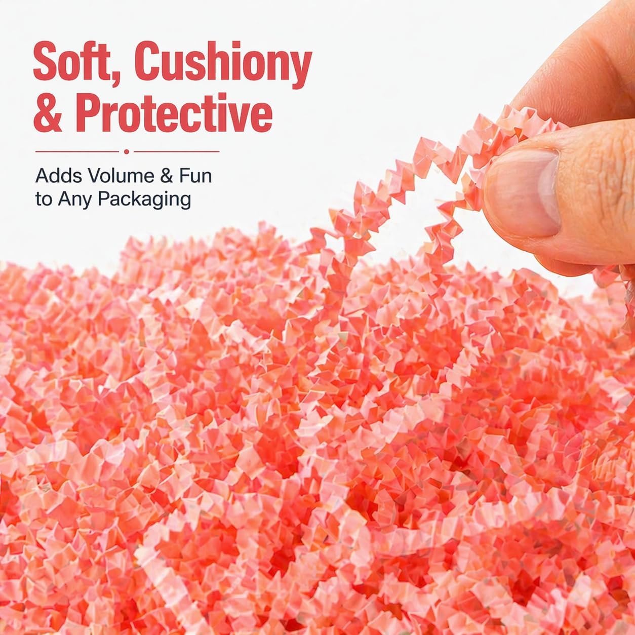 Colar Pink Crinkle Cut Paper Shred Filler, 5oz Decorative Gift Basket Filler, Cushioning Packing Material for Gift Boxes, Bags, DIY Crafts, Party Supplies & Shipping Protection