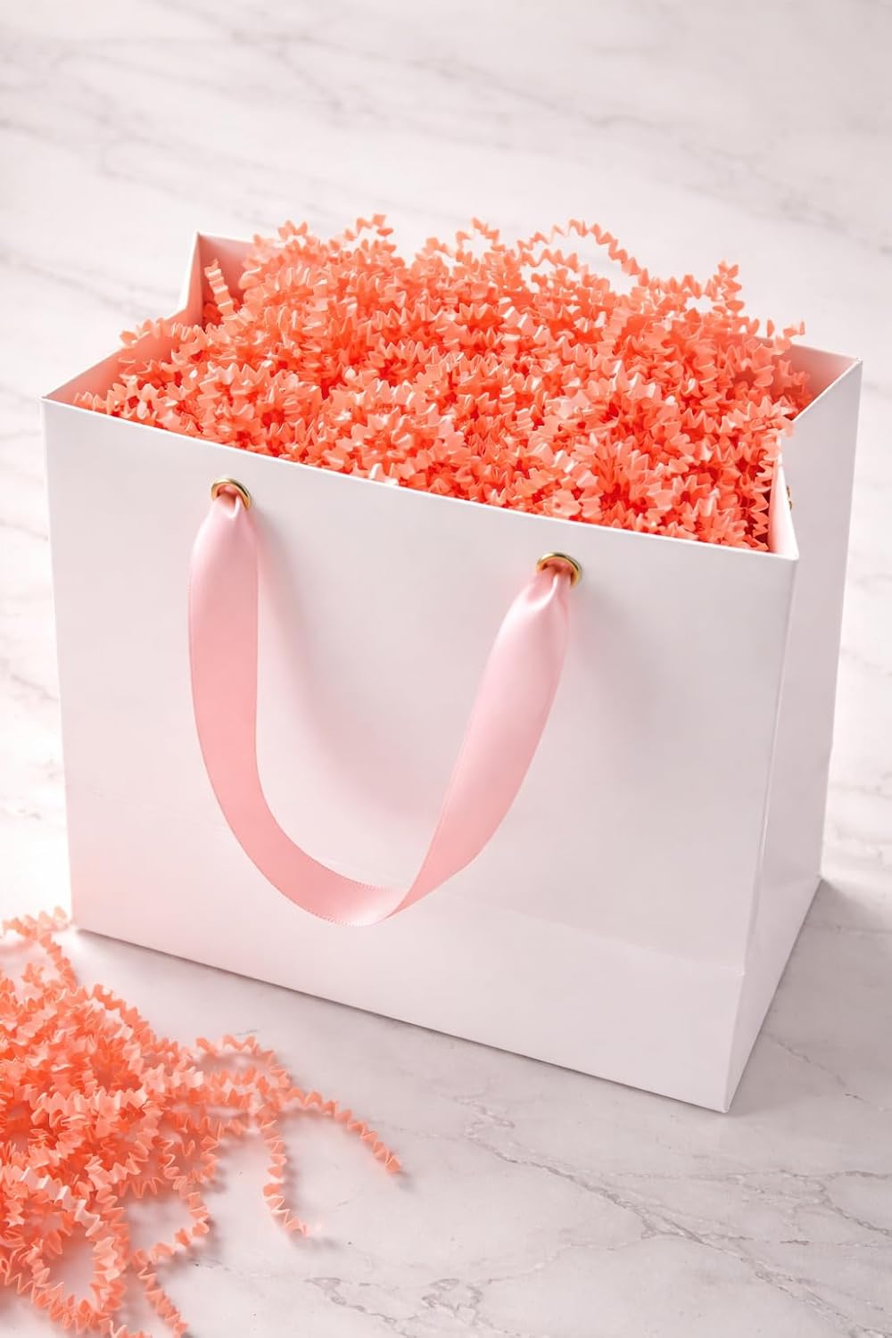 Colar Pink Crinkle Cut Paper Shred Filler, 5oz Decorative Gift Basket Filler, Cushioning Packing Material for Gift Boxes, Bags, DIY Crafts, Party Supplies & Shipping Protection