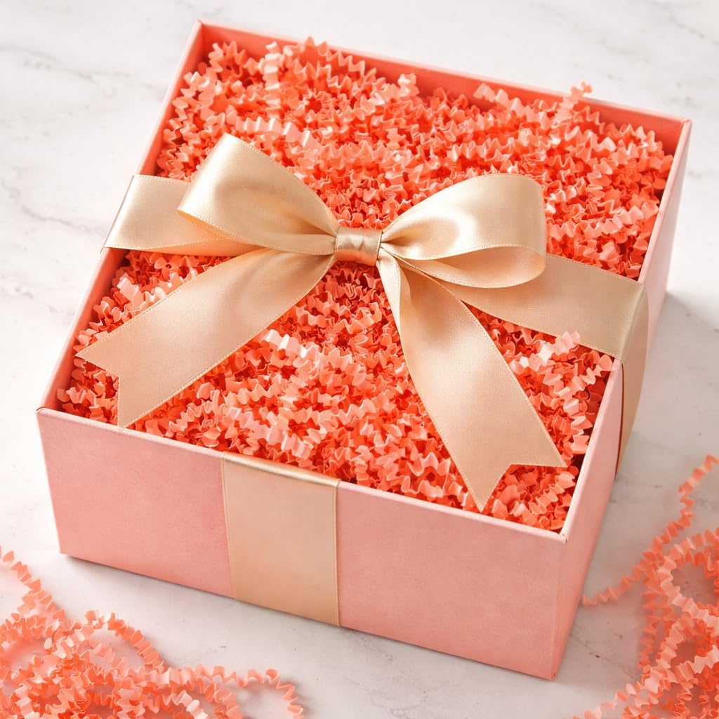 Colar Pink Crinkle Cut Paper Shred Filler, 5oz Decorative Gift Basket Filler, Cushioning Packing Material for Gift Boxes, Bags, DIY Crafts, Party Supplies & Shipping Protection
