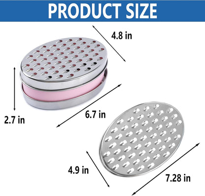 Cheese Grater Citrus Lemon Zester with Food Storage Container & Lid - Perfect For Hard Parmesan Or Soft Cheddar Cheeses, Ginger, Vegetables, Butter, Chocolate & Nutmeg (Pink)