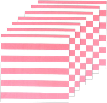Disposable Striped Chevron Polka Dot Pink Paper Luncheon Napkins 60 Count 13"x13"
